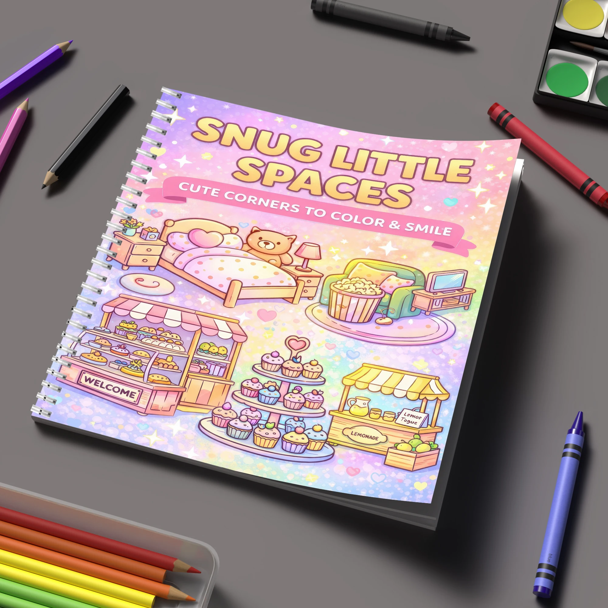 School Supplies - Coloring Book Little Spaces for Adult