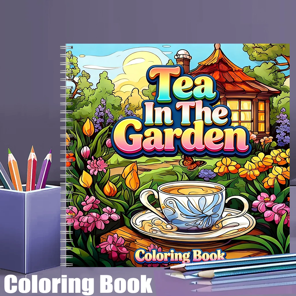 School Supplies - Tea In The Gardens Coloring Book
