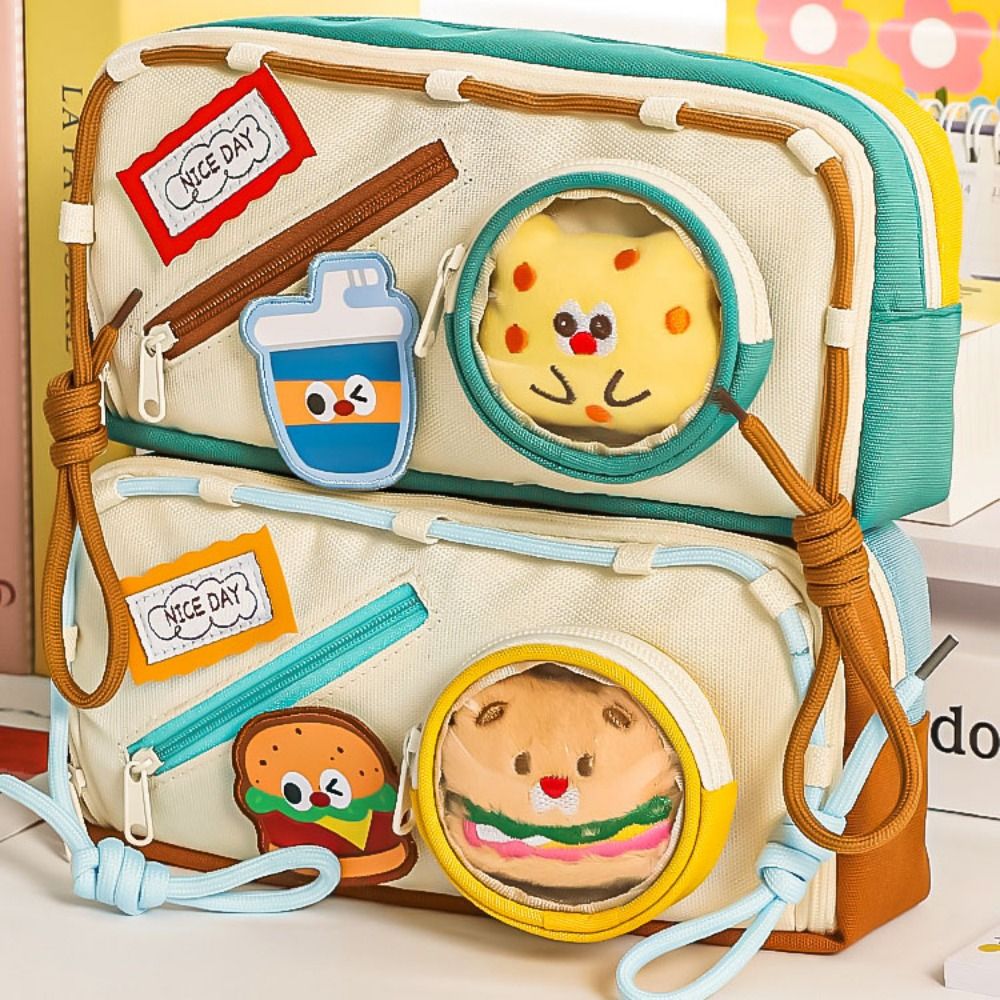 Large Capacity Hamburger Penci - огляд і ціна Aesthetic Large Pencil Case Pouch