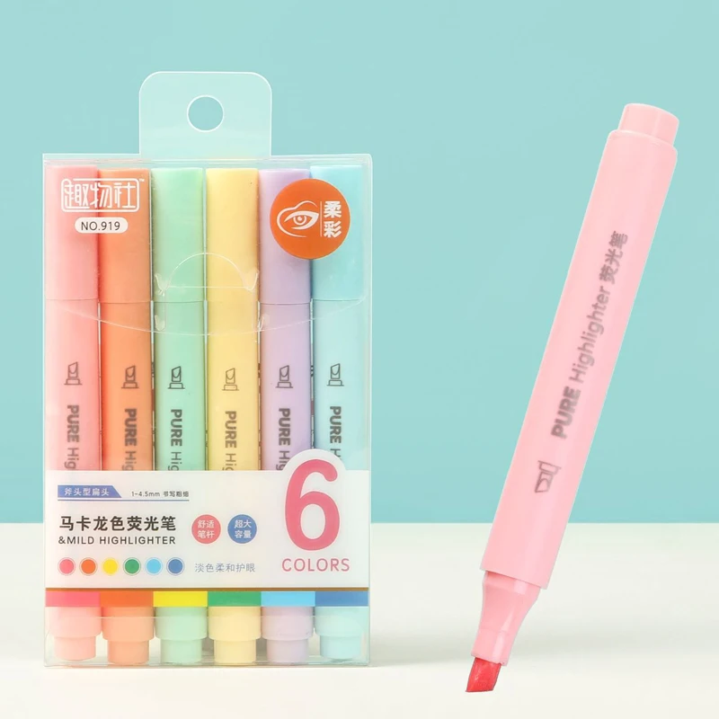 6PCS Pastel Highlighter Pens - - огляд і ціна Pastel Highlighter Set Double Ended
