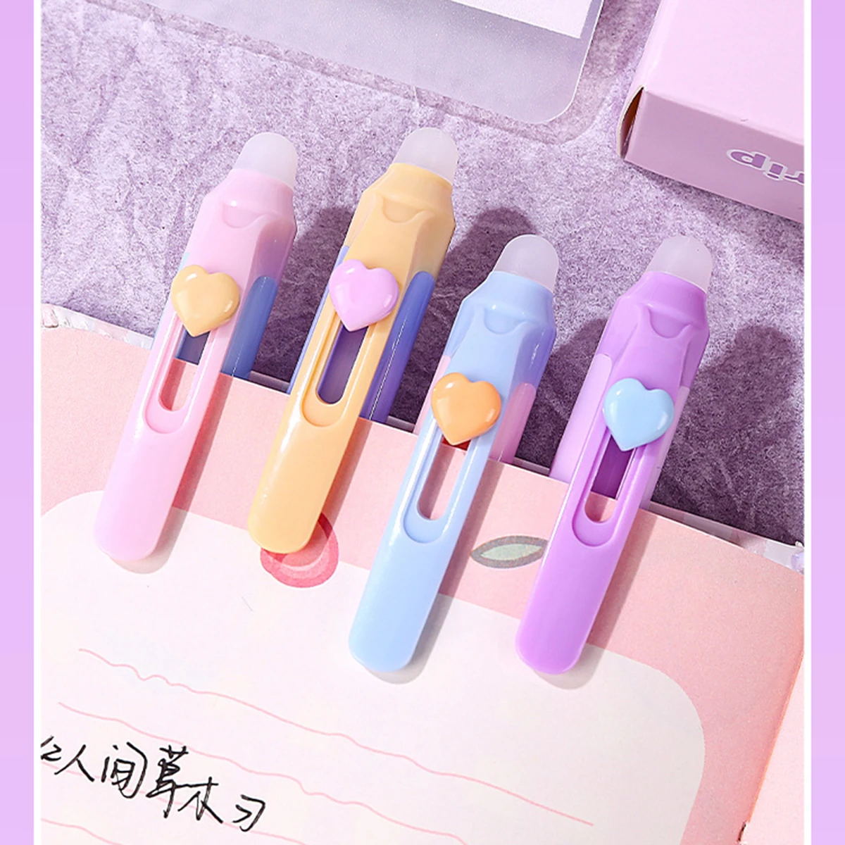 12Pcs Posture Correction Erasa - огляд і ціна Retractable Eraser Pen Click