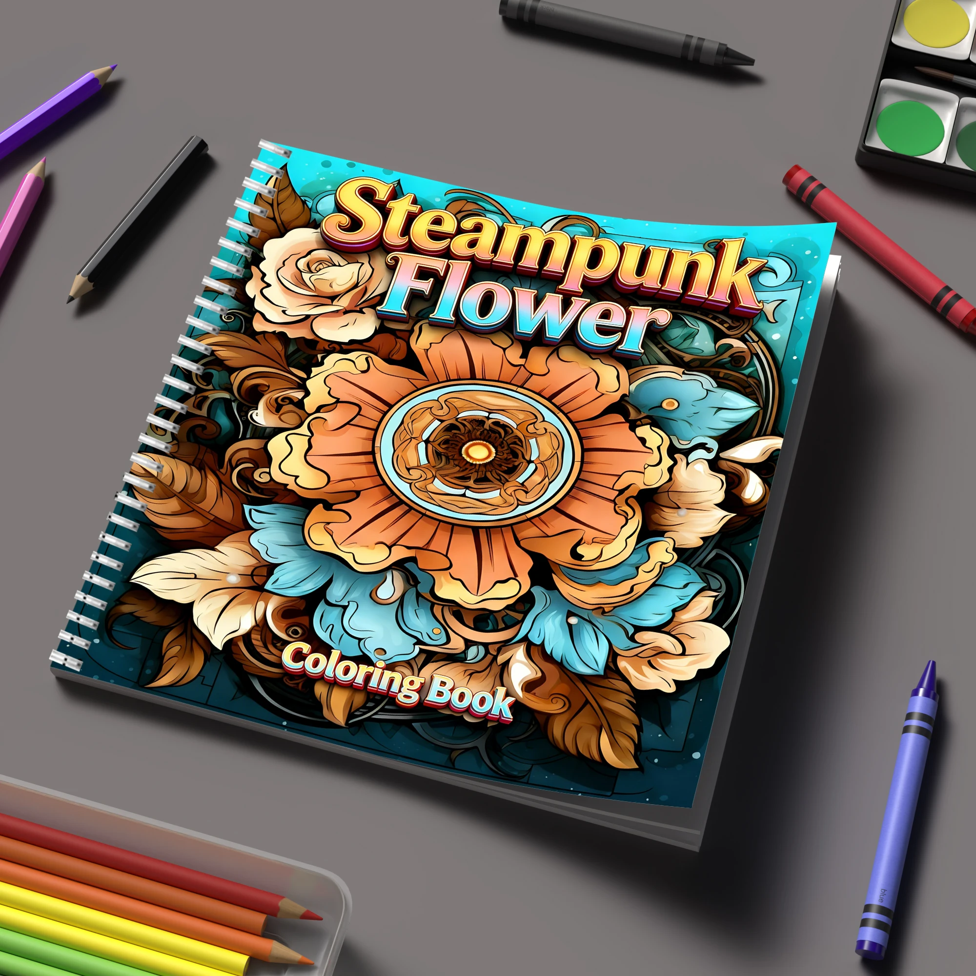 Coloring Book Steampunk Flower - огляд і ціна School Supplies