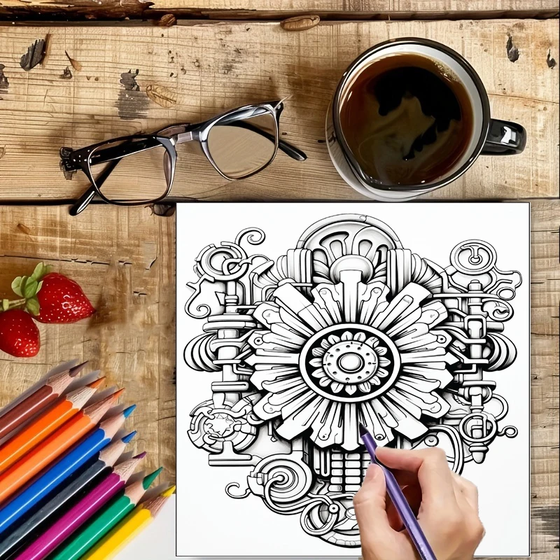 Coloring Book Steampunk Flower - огляд і ціна School Supplies