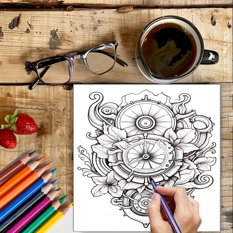 Coloring Book Steampunk Flower - огляд і ціна School Supplies