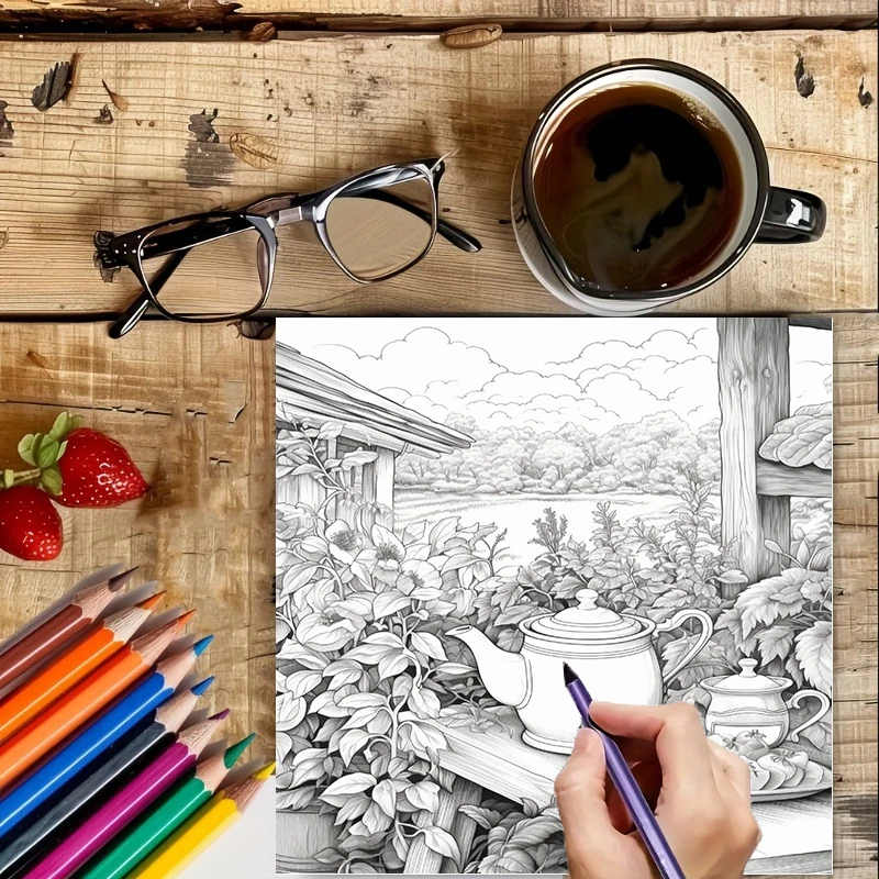 Tea In The Gardens Coloring Bo - огляд і ціна School Supplies